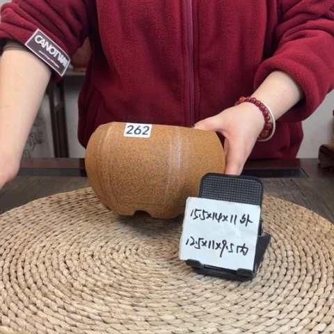 紫砂花盆柴烧桌面奎面宫灯六方262