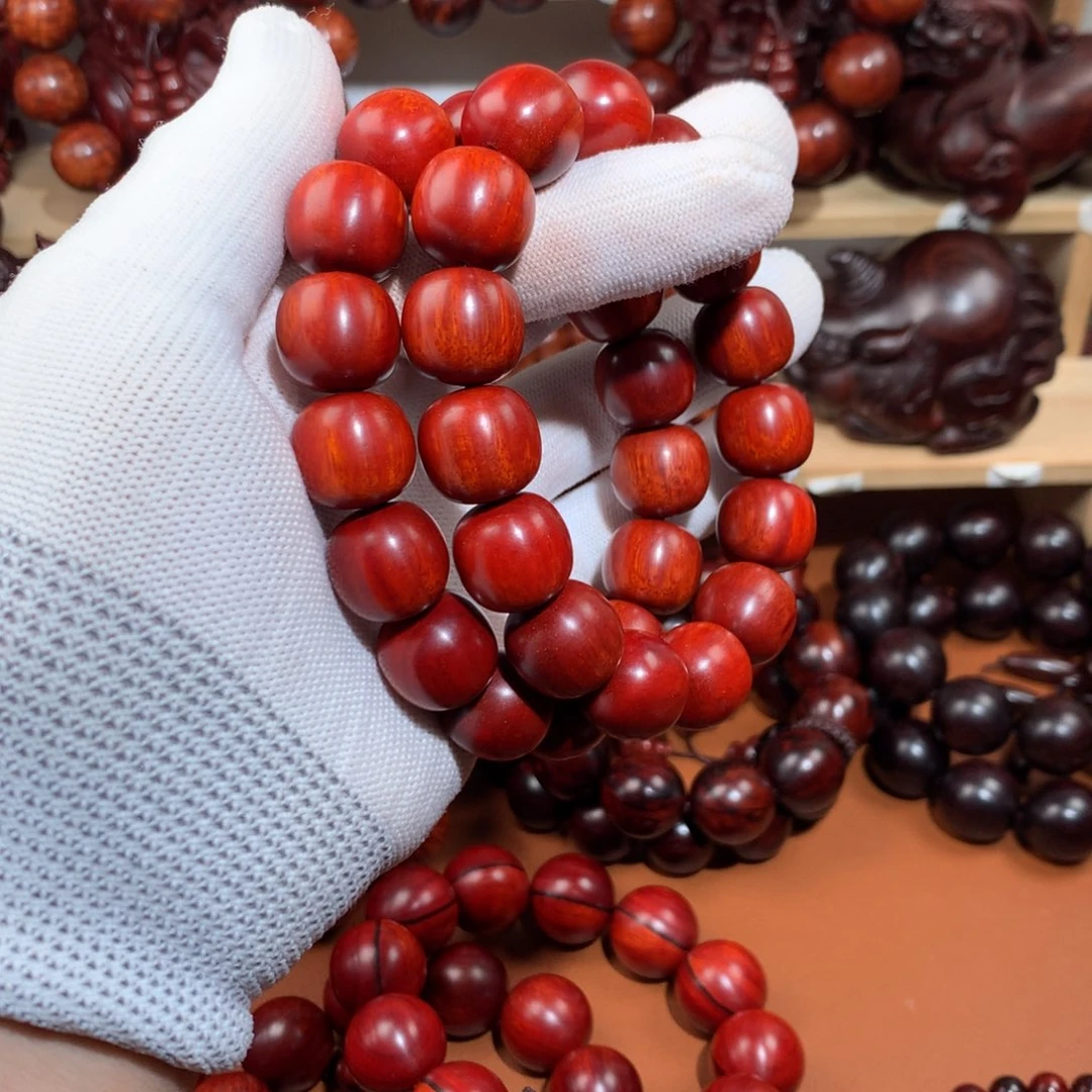 染料紫檀（血檀）1516-老型珠果冻-鸡血红-多样性发其一