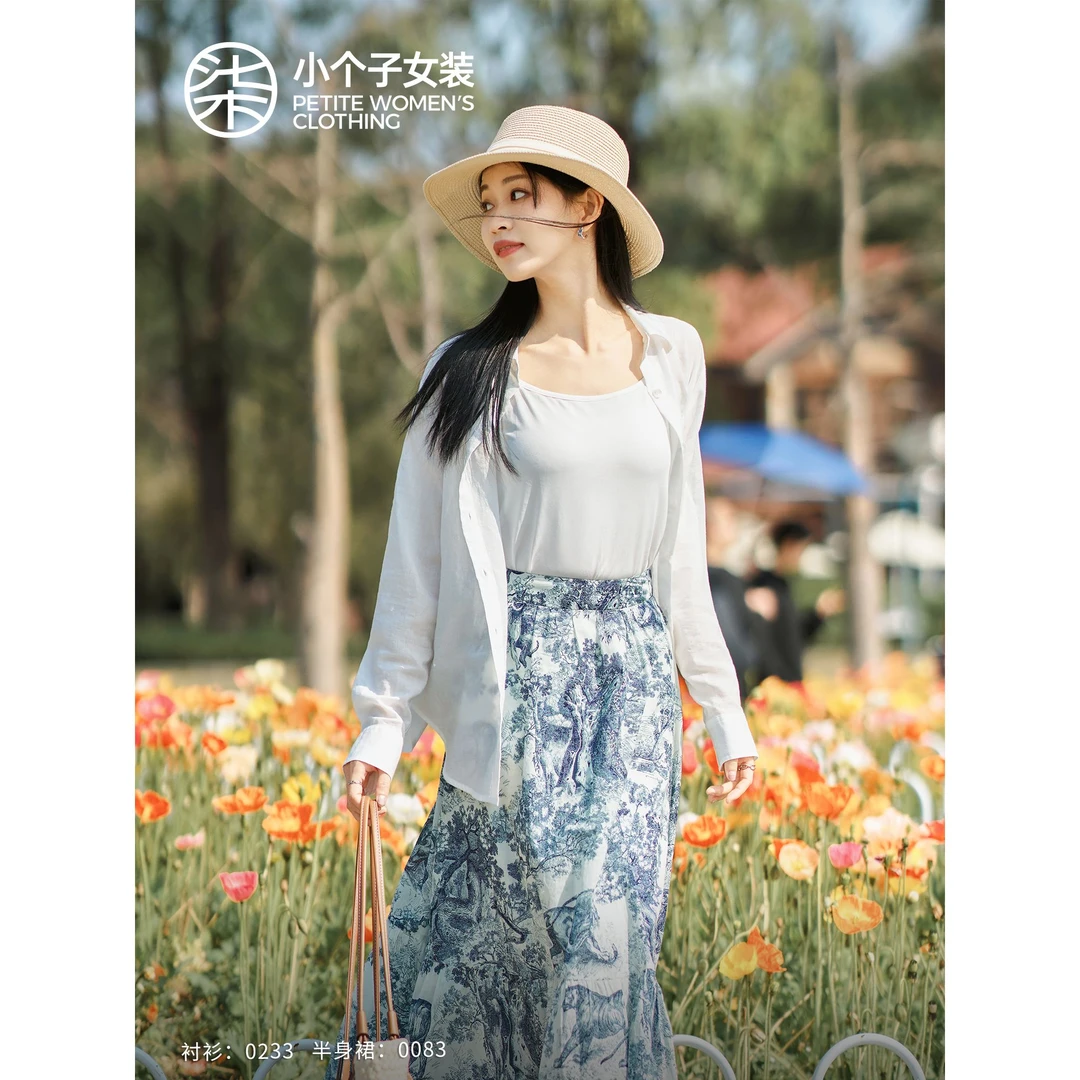 【柒量一裁】0233小个子莱赛尔汉麻混纺柔软亲肤白色衬衫洋气上衣女