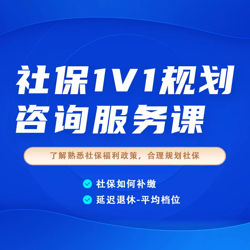 社保1V1规划咨询线上课