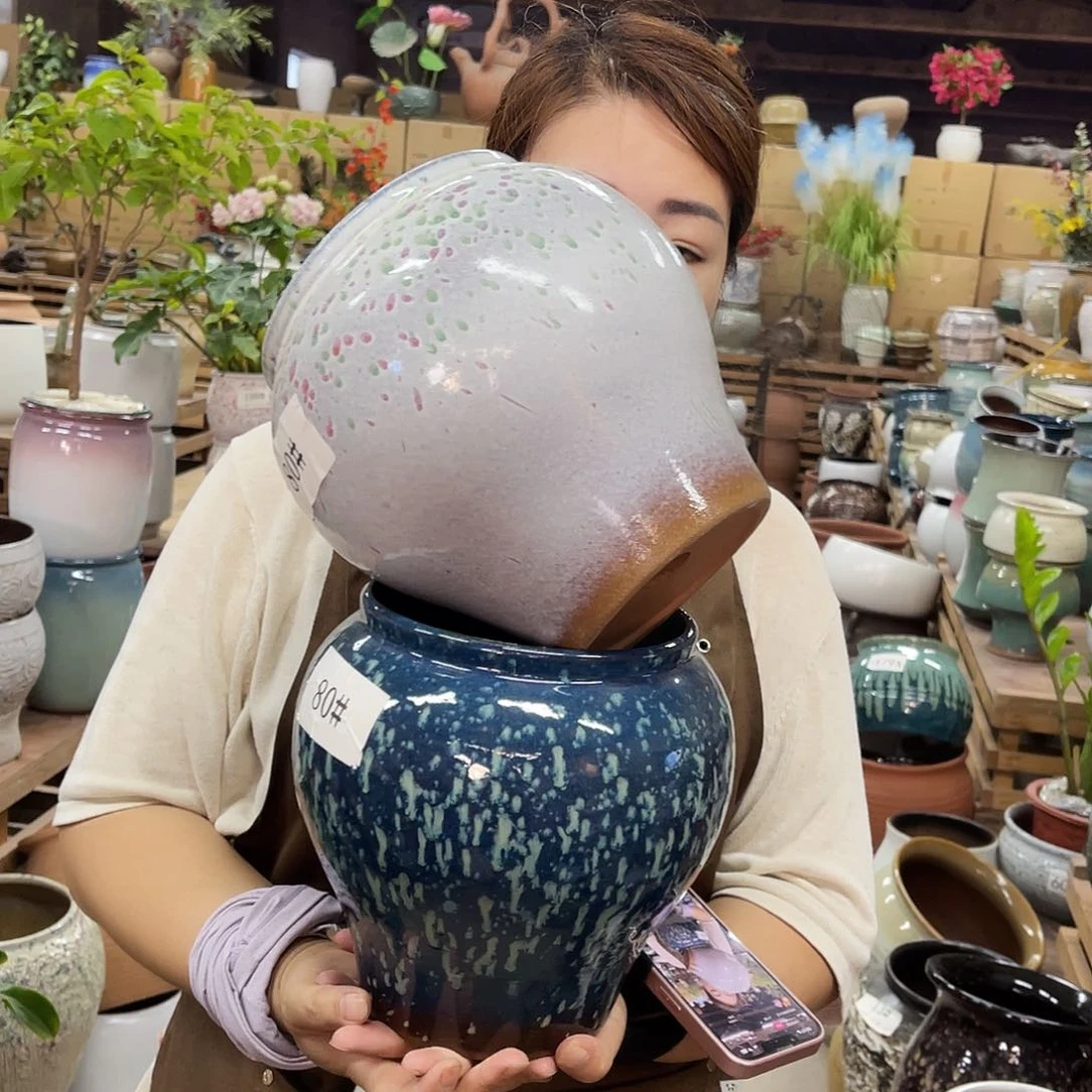 紫砂花盆高度21口径16厘米
