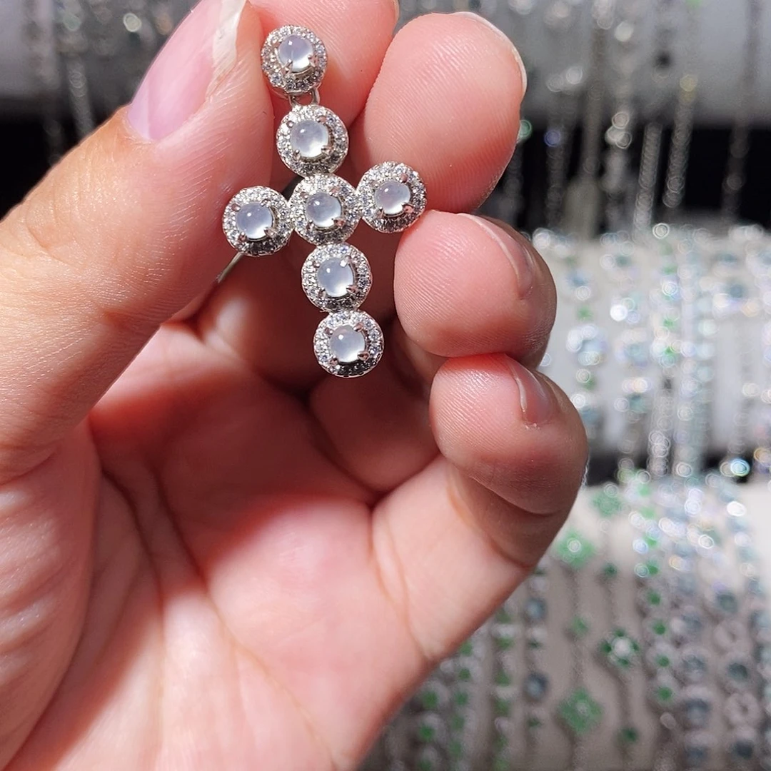 颈饰银S925镶嵌翡翠k j j