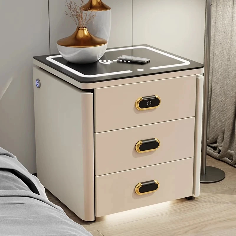 虎牌北尚系列床头柜卧室床头爆款智能一体感应灯新款抽屉式保险柜