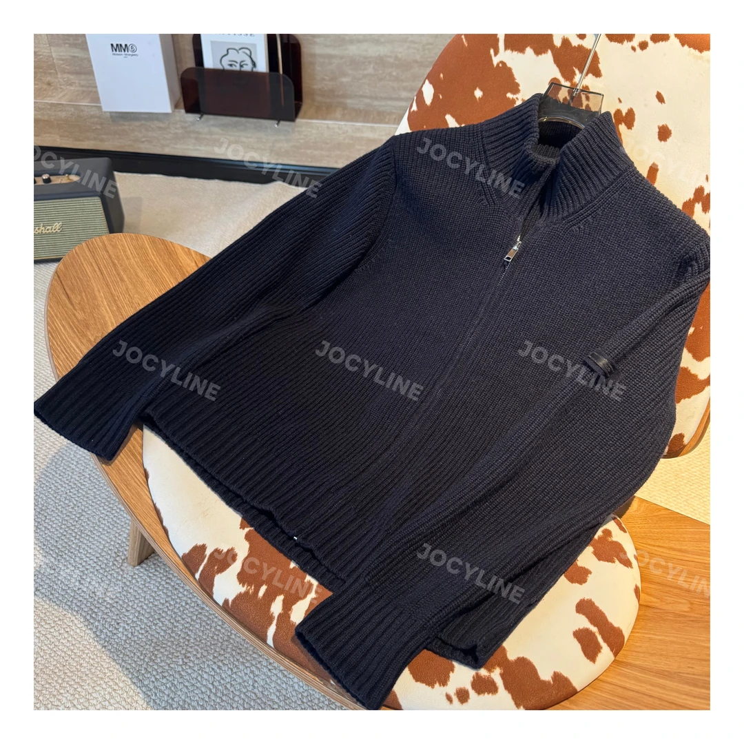 【JOCYLINE】25秋冬新款羊毛拉链开衫极简老钱宽松男款针织外套