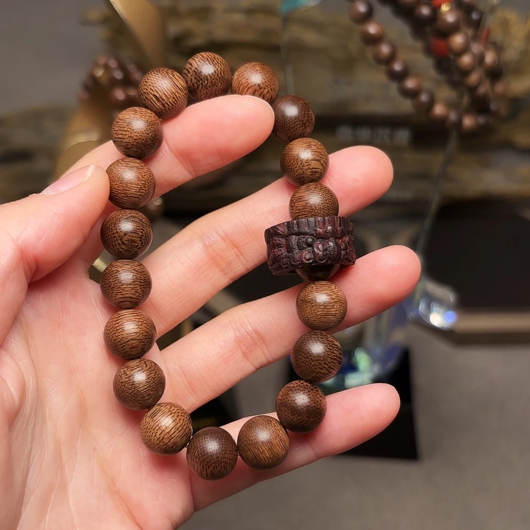 手串沉香越南富森红土帝王香1.0+降真香醒狮