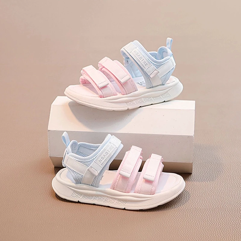 ABC女童运动凉鞋2025新款夏季宝宝女孩中大童沙滩软底洋气凉鞋潮