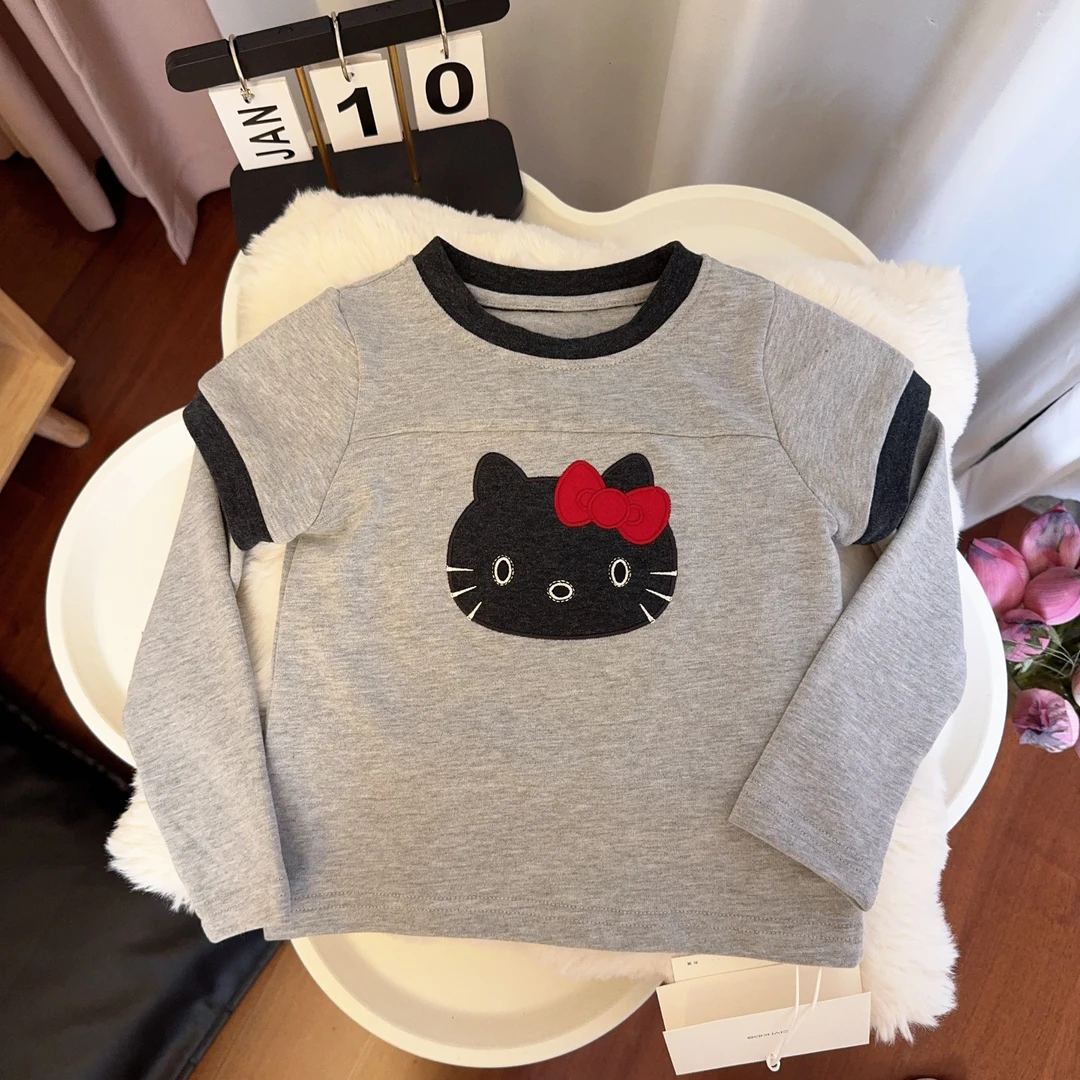 【秋上新】女童韩系假两件长袖T恤2025新款春秋上衣儿童早秋穿搭