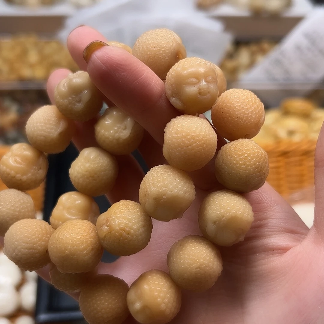 手串菩提根/象牙果瑕疵卡17风化宝宝佛一串
