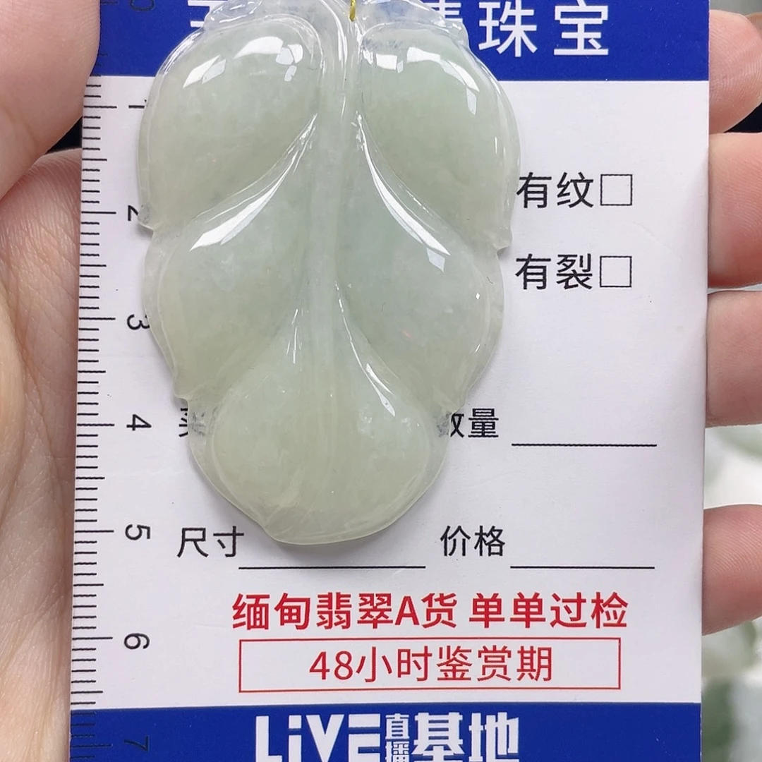 翡翠未镶嵌颈饰叶子