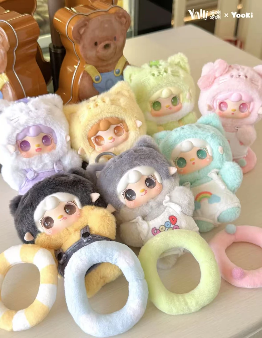 正版氧氧 yooki喵喵夏日派对盲盒搪胶毛绒娃娃玩偶公仔挂件礼物女