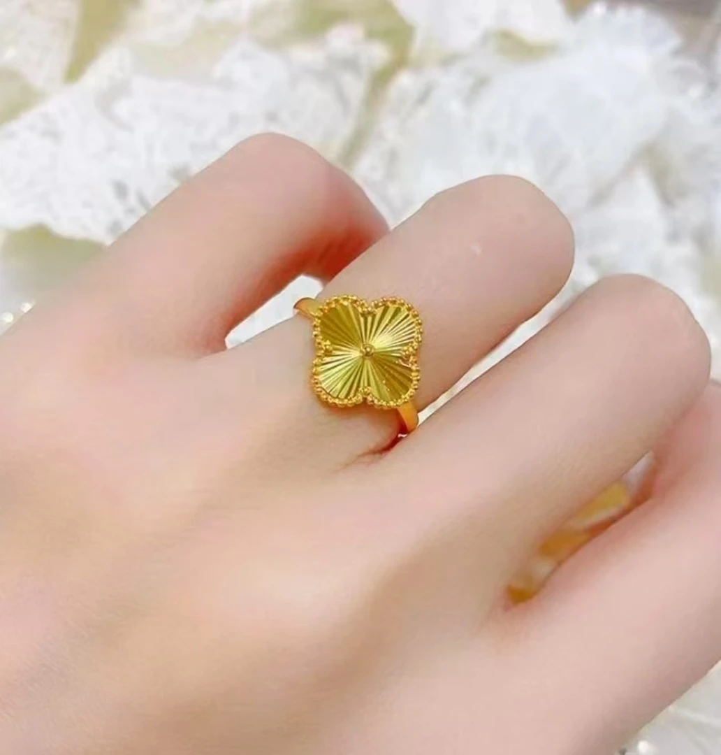 足银戒指 四叶草戒指