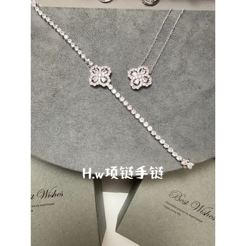 合金项链 V金高版本项链 HW满四叶花砖 102