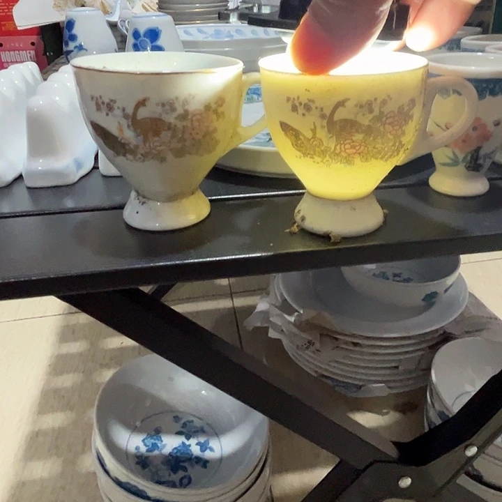 杯釉下五彩官窑瓷器2只一组