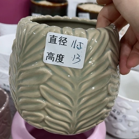 多肉绿植陶瓷花盆9.9包邮，有孔