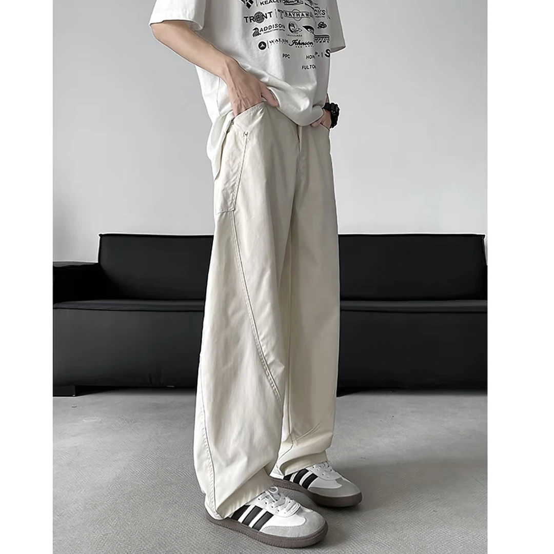 夏季冰丝速干弯刀裤垂感透气情侣薄款工装大口袋百搭休闲长裤 A28