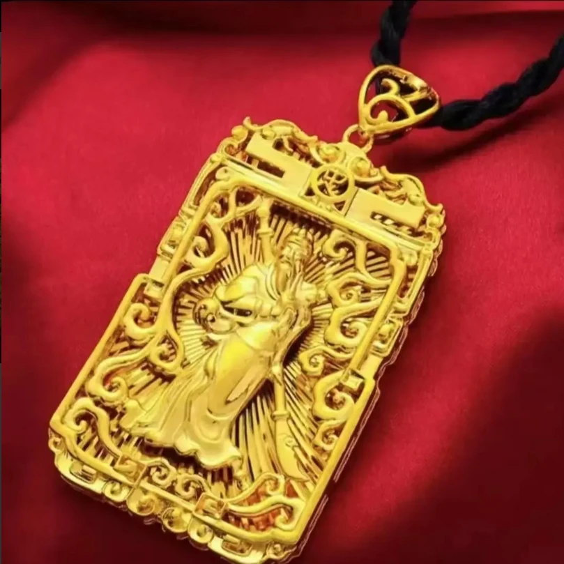 铜合金吊坠 关公吊坠男士男款时尚潮流大气气质金色精美