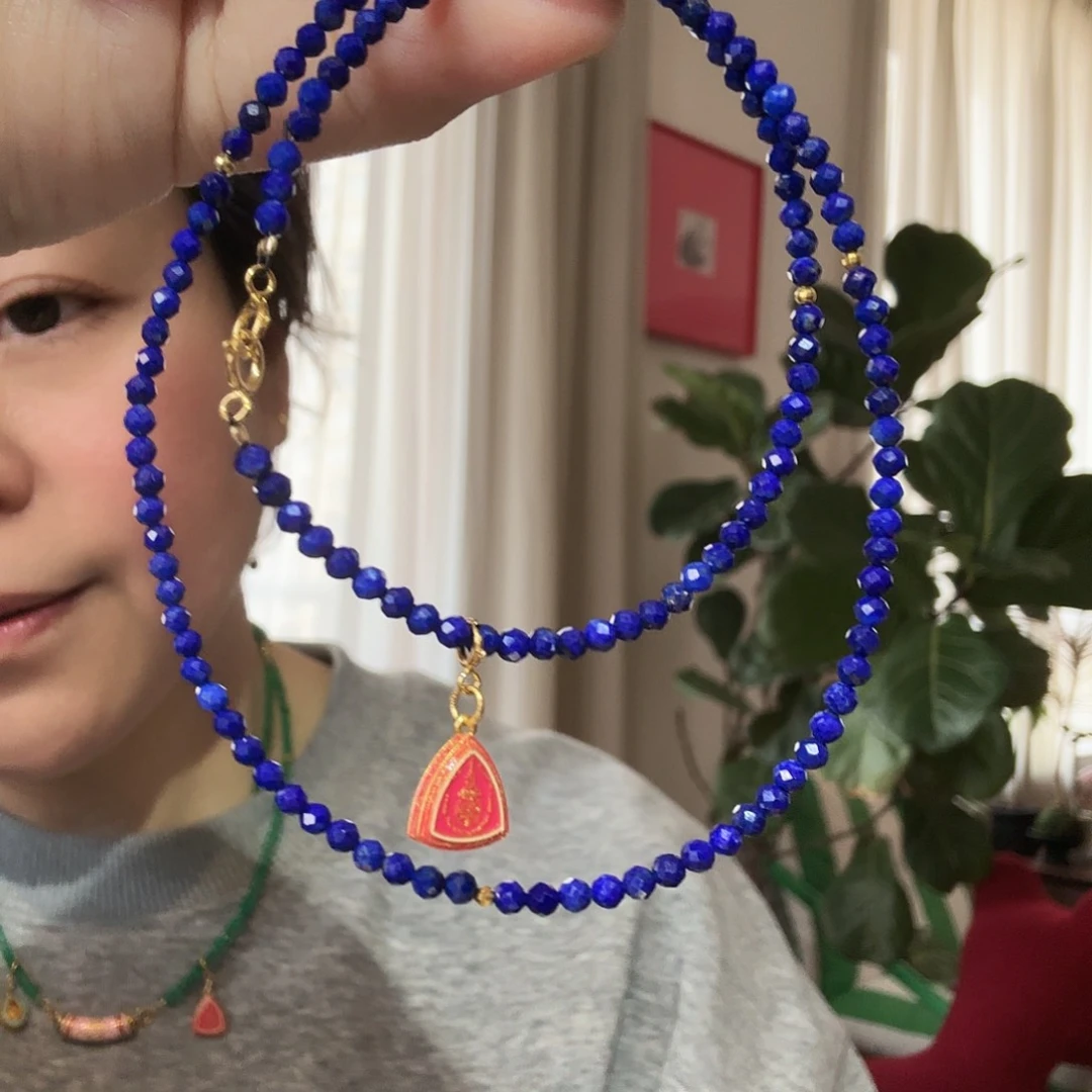 青金石颈饰18K金镶嵌A***a