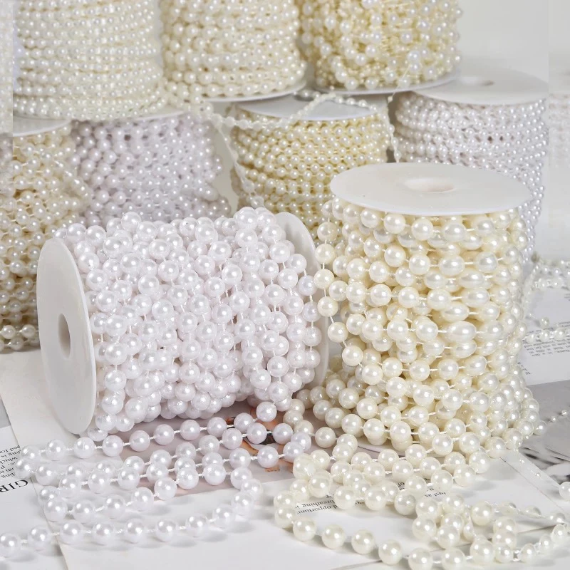 整卷圆珠珍珠链条连线珠diy手捧花丝带装饰丝带织带花束礼物包装