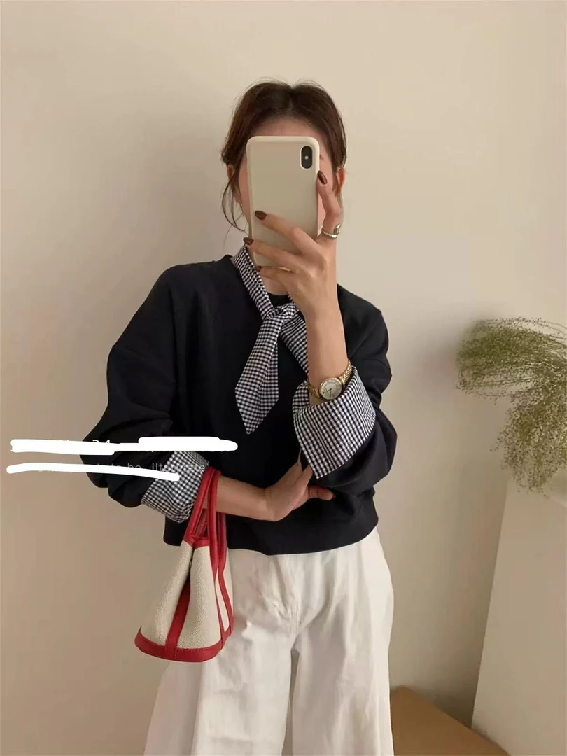小妳XiaoNi———（春秋款拼接假两件卫衣1430520）