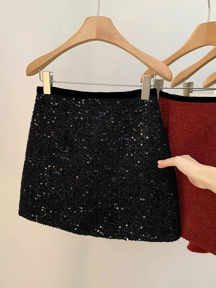 （刘敏服装）黑色亮片半身裙