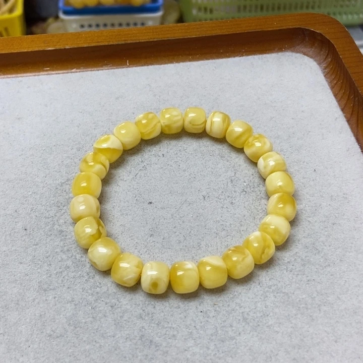 蜜蜡未镶嵌裸石手串