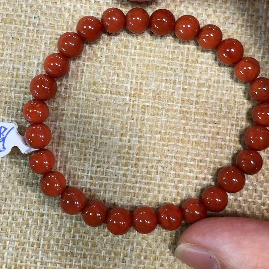 南红玛瑙未镶嵌手链手串原矿南红满肉满色柿子红7