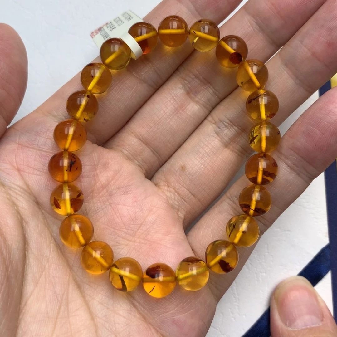 琥珀珠宝奇石未镶嵌8mm