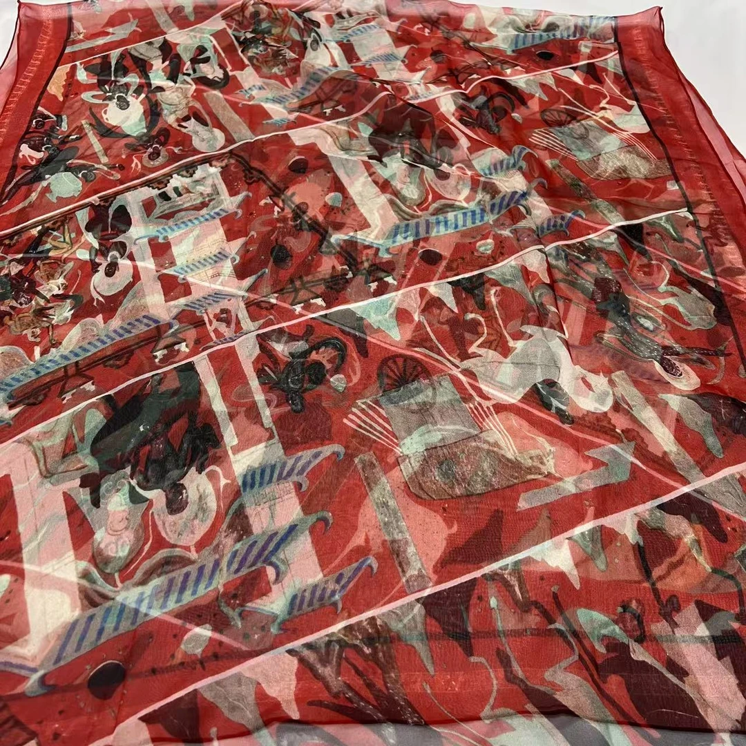 薯莨纱巾长巾-额定古坛 100*190cm丝巾