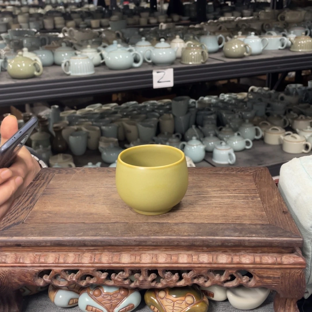 瓷片茶叶末釉手拉般若杯
