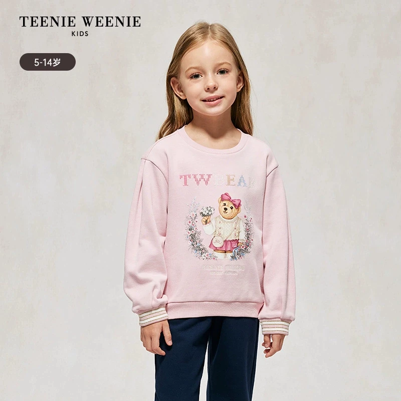 TeenieWeenieKids24年秋女童印花刺绣套头索罗娜卫衣TKMW244951K