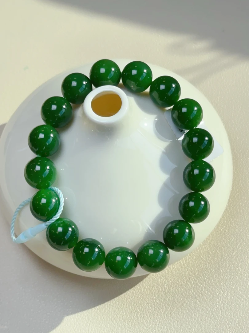 和田玉碧玉圆珠手串