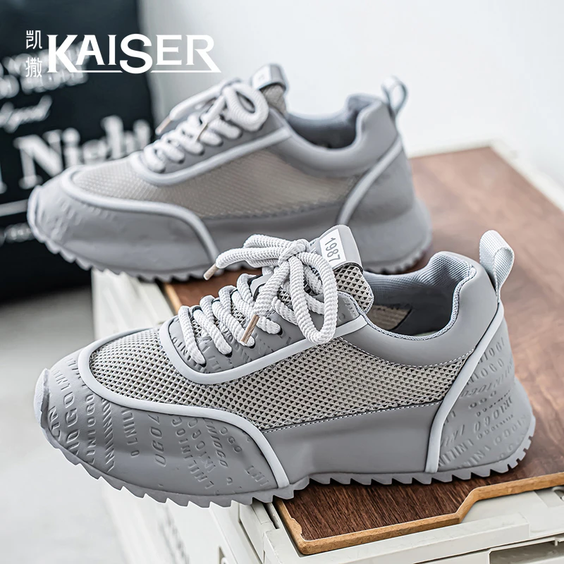 凯撒透气镂空男鞋秋季百搭休闲网面鞋男士防滑耐磨运动轻便阿甘鞋
