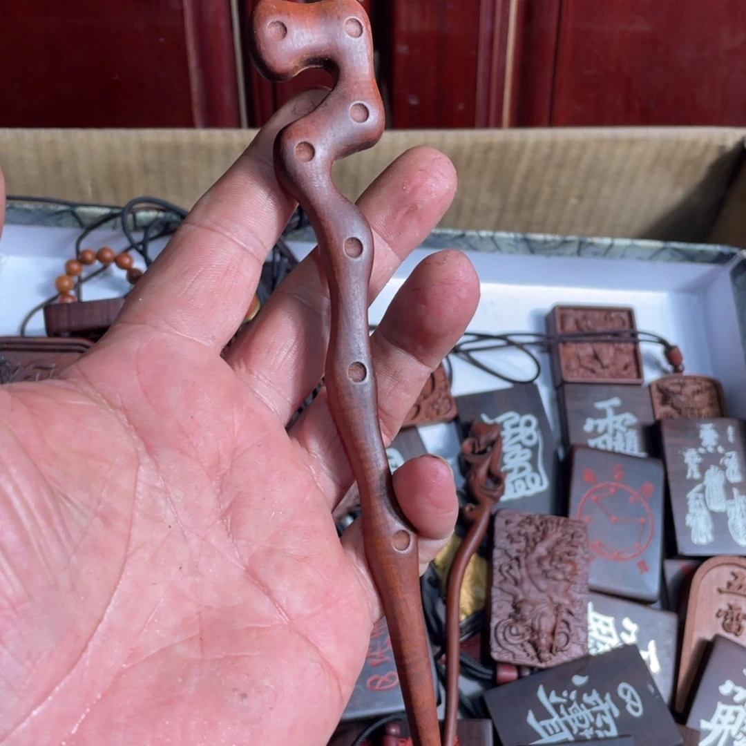 枣木雷击枣木雕刻簪子