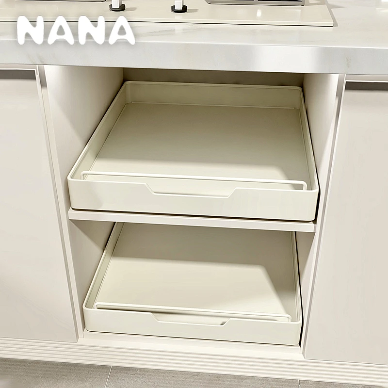 橱柜拉篮抽拉式厨房置物架下水槽深柜碗碟盘抽屉式收纳盒