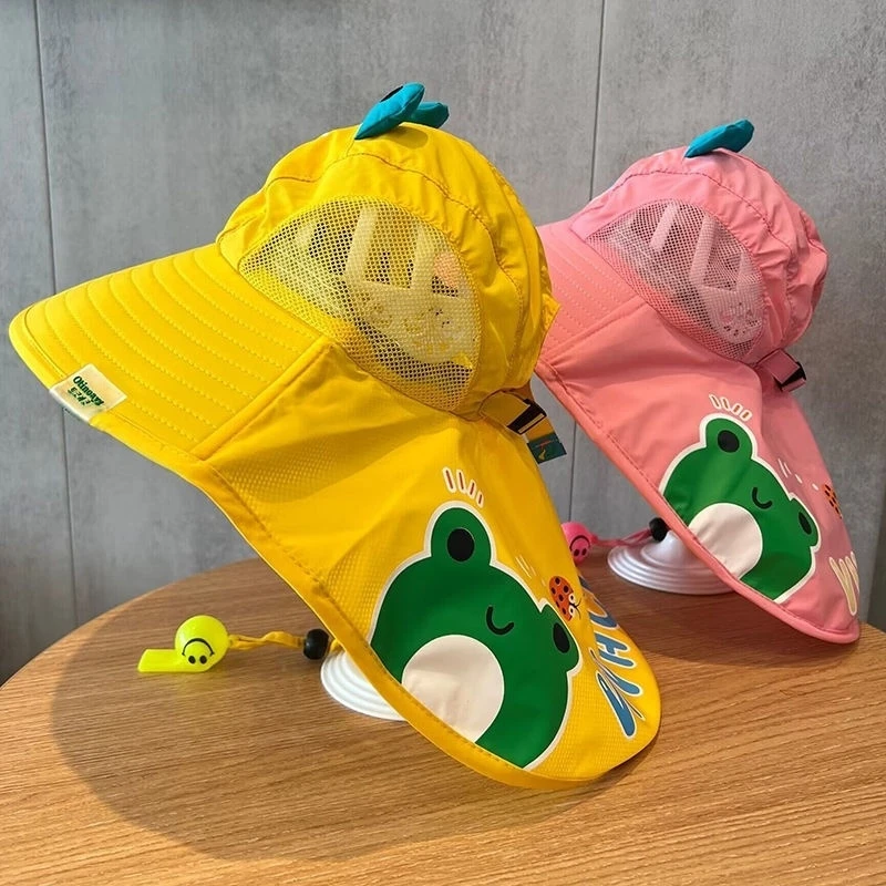 儿童遮阳帽男女孩防紫外线夏防晒帽大帽檐户外太阳帽薄透气渔夫帽