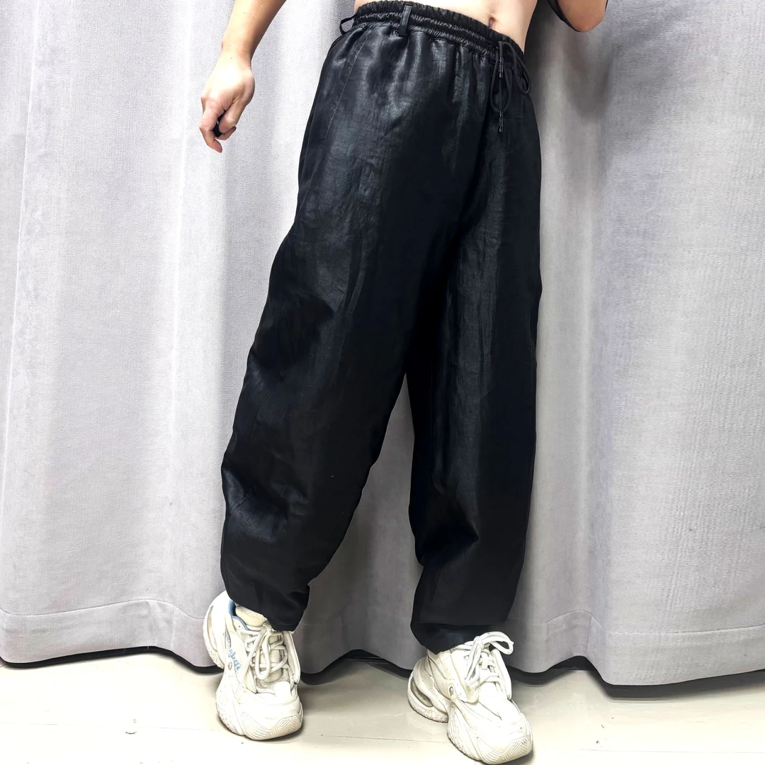 【顶配】25138秋冬桑蚕丝香云纱棉裤男士灯笼裤黑色宽松百搭休闲