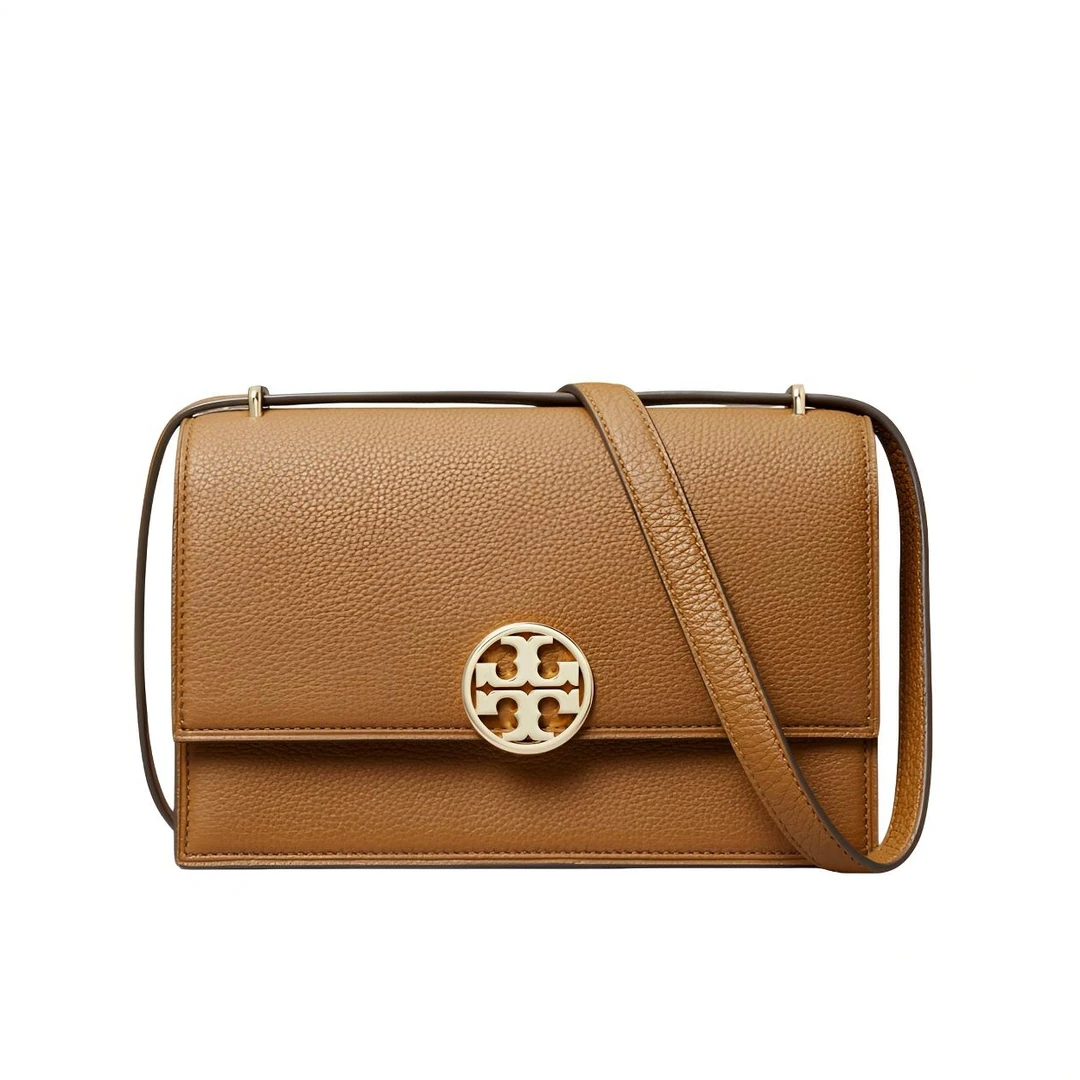 TORY BURCH/汤丽柏琦金属logo荔枝纹皮革斜挎包154675-202