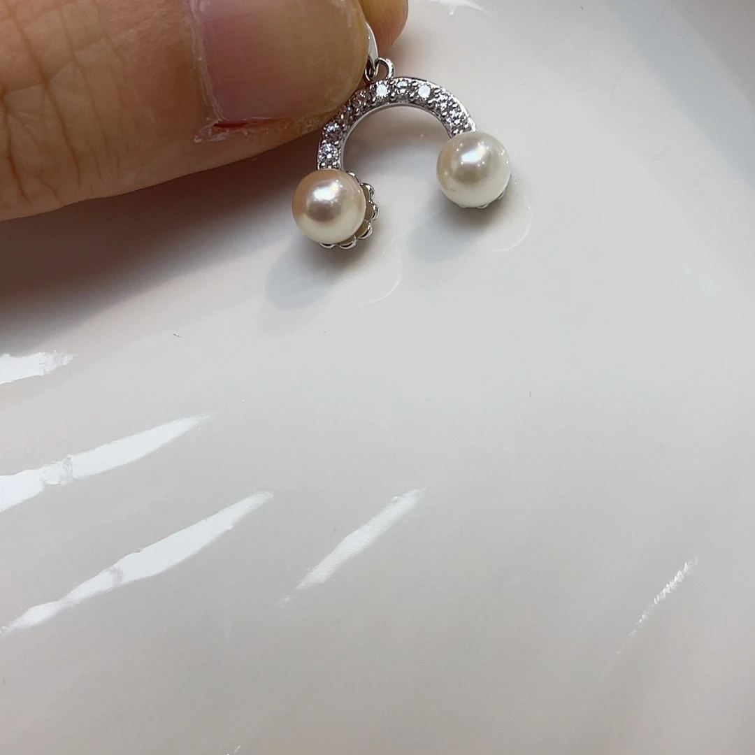 吊坠(不含链)银S925镶嵌海水珍珠