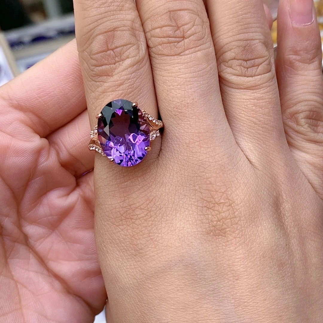 紫晶纯天然无优化紫水晶x银S925镶嵌美*依