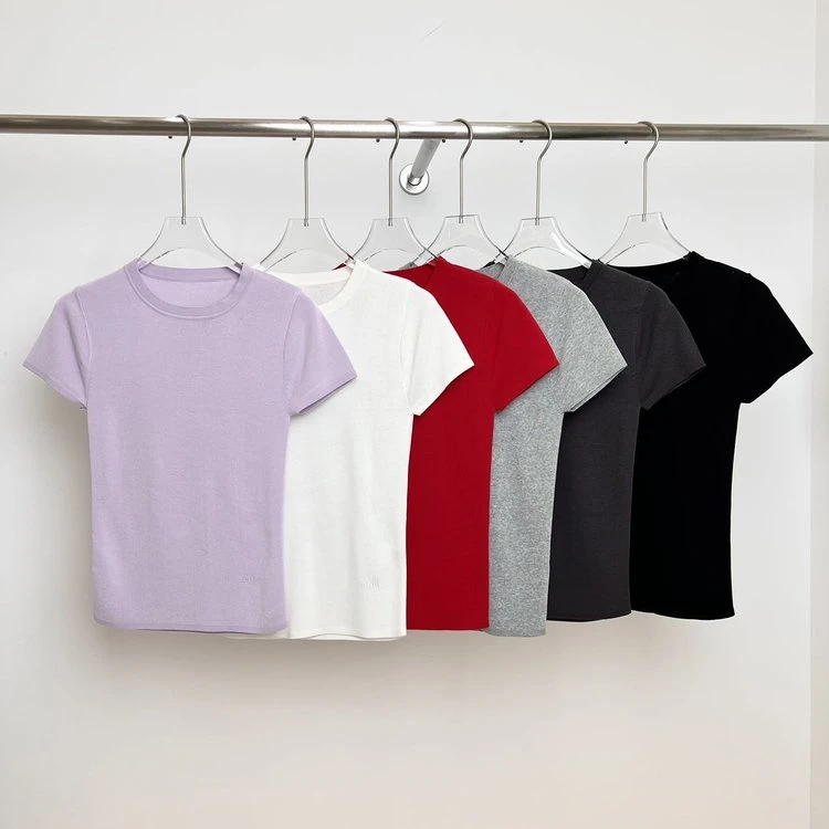 『朱小姐』醋酸棉美式修身短袖 F833