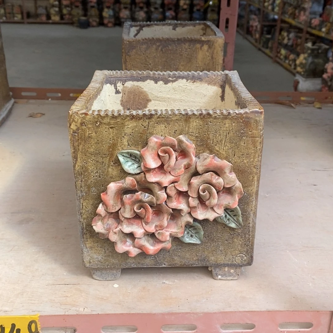 红陶青藤花器多肉花盆