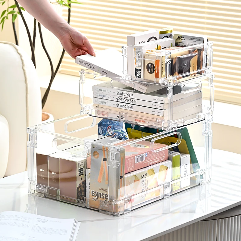 喜家家透明可折叠收纳箱适合做化妆盒组合搭配颜值高【直播】