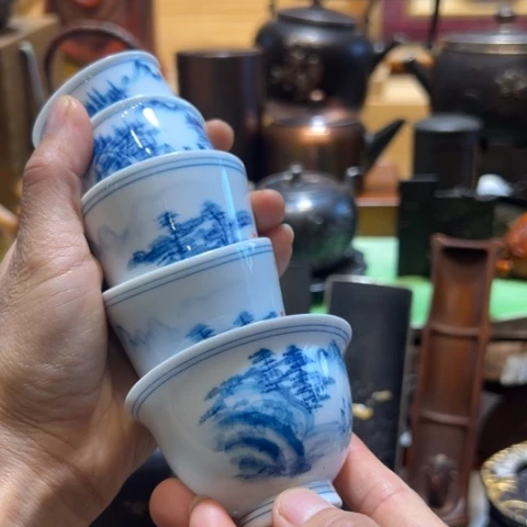 蜜安罐瓷香炉锡茶则