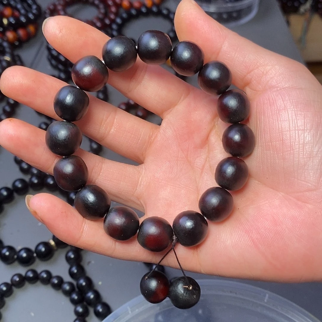 木质辉*5串手串紫红色