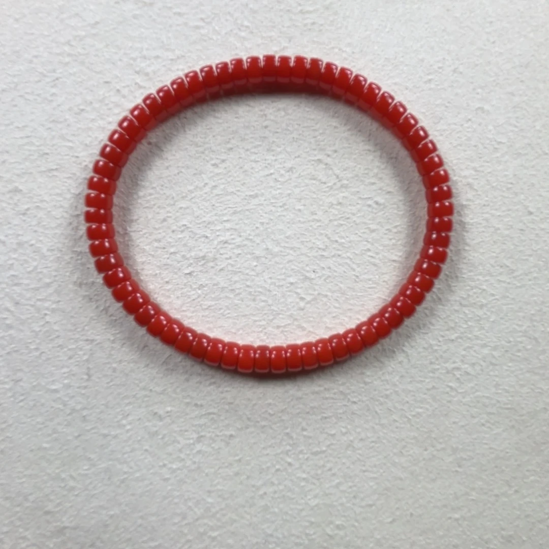 未镶嵌锦红5.0药片手串南红玛瑙澜**天