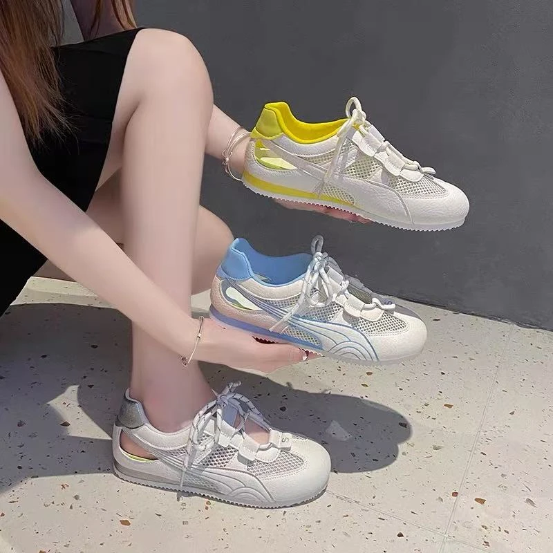 夏季新款百搭透气拼色厚底复古休闲运动德训鞋2801