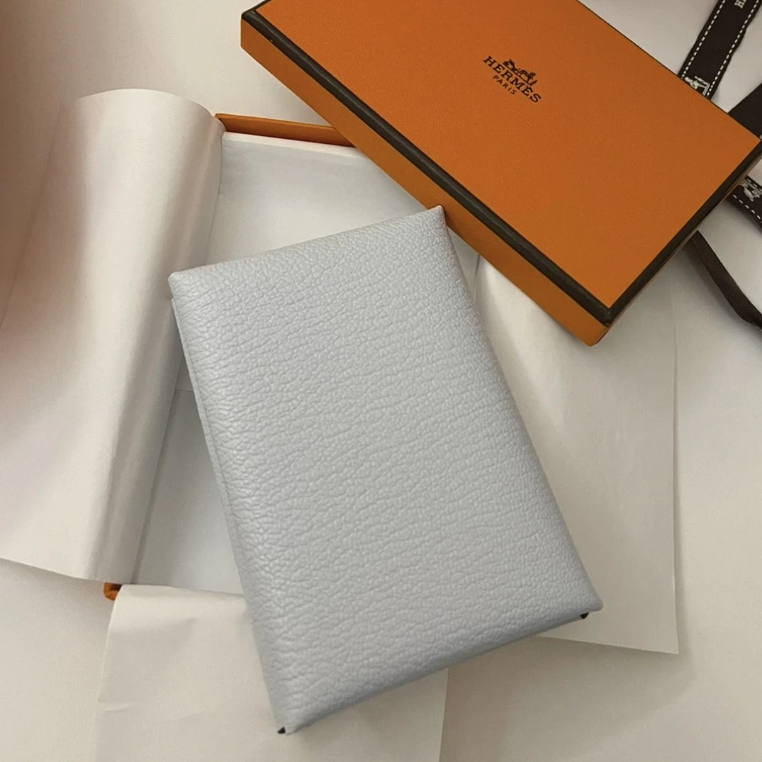 99新 Hermes/爱马仕 7姐专场/圣杯蓝 Calci dou 卡包 U刻