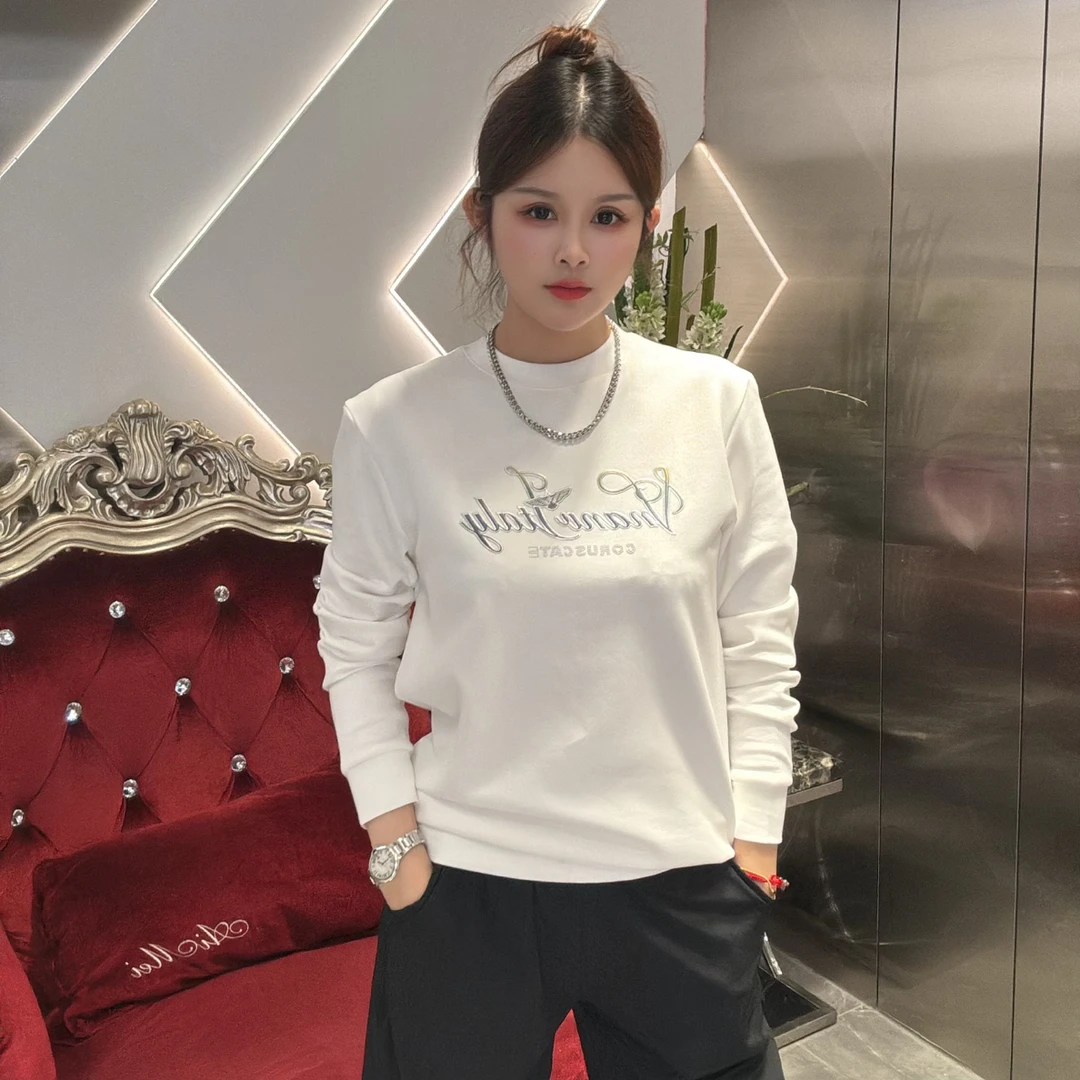 春秋长袖秋季热转印印花圆领T恤针织秋冬时尚打底衫