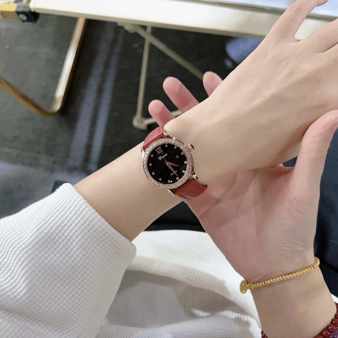 Dinimi蒂尼米星空面满钻气质百搭轻奢防水手表时尚女士女生腕表