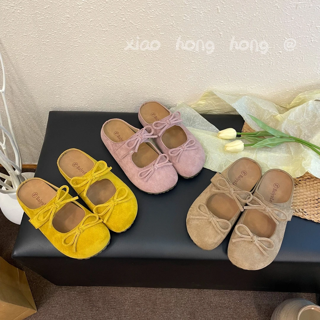 【婷婷】韩版东大门蝴蝶结设计甜美可爱风百搭软底博肯
